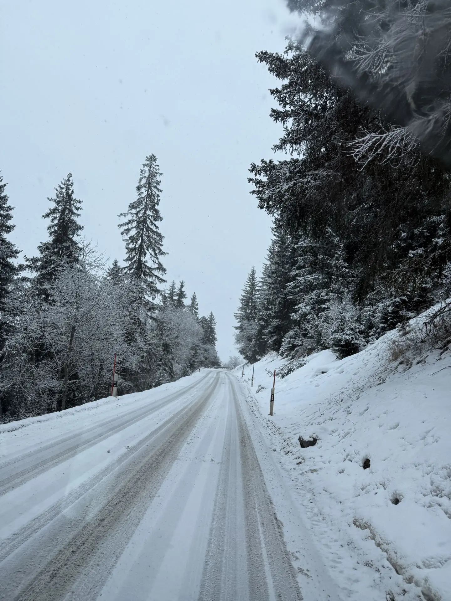 snow on road